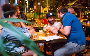 The Watermark Cocktail Bar Leeds Group Of Friends At A Table