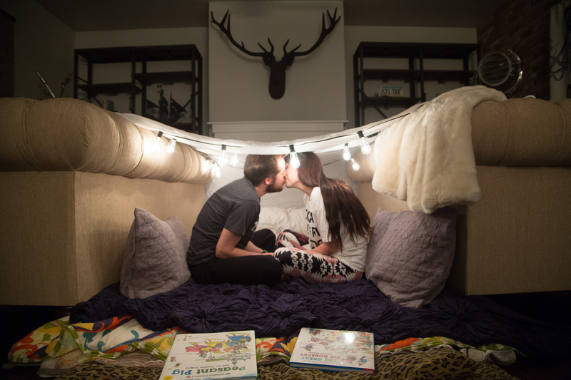 Adult Fort Made Out Of Couches And Blankets 2