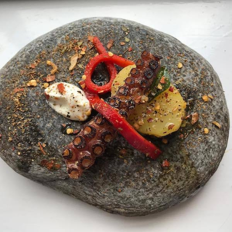 Ginger Indian Goan Style Octopus Charcoal Smoked Yogurt Piri Piri Jersey Royals