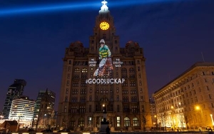 Retiring AP McCoy's name in lights on Liver Building