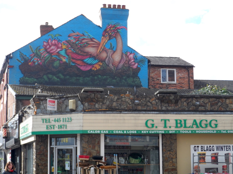 180405 Didsbury Credit Carolyn Yates Nesting Bird Mural Above G T  Blaggs 2