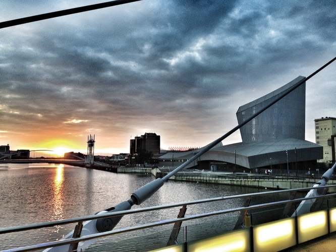 Salford Quays 180628 Quays Walk Q1A Dawn Over Salford Quays