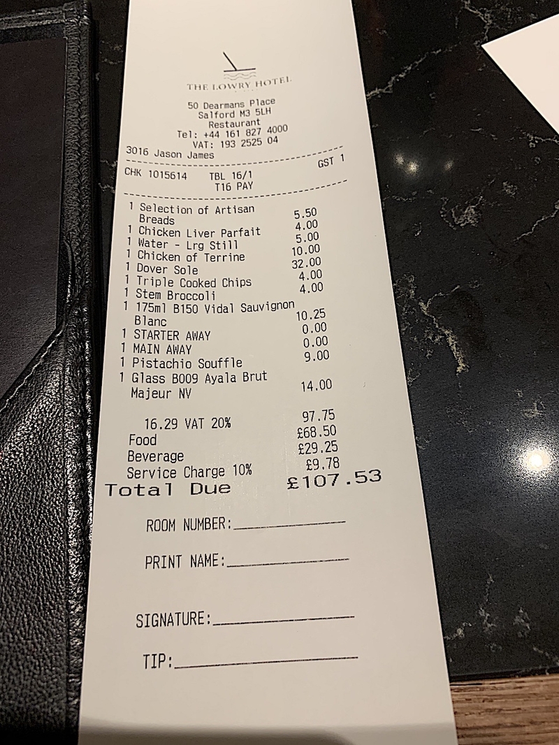 2019 11 08 River Restaurant Receipt