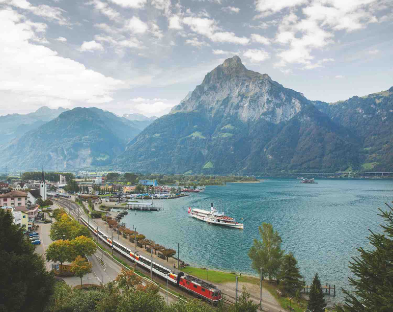 Swiss Gotthard With Lake