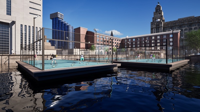 Work has started on Britain's first floating padel destination
