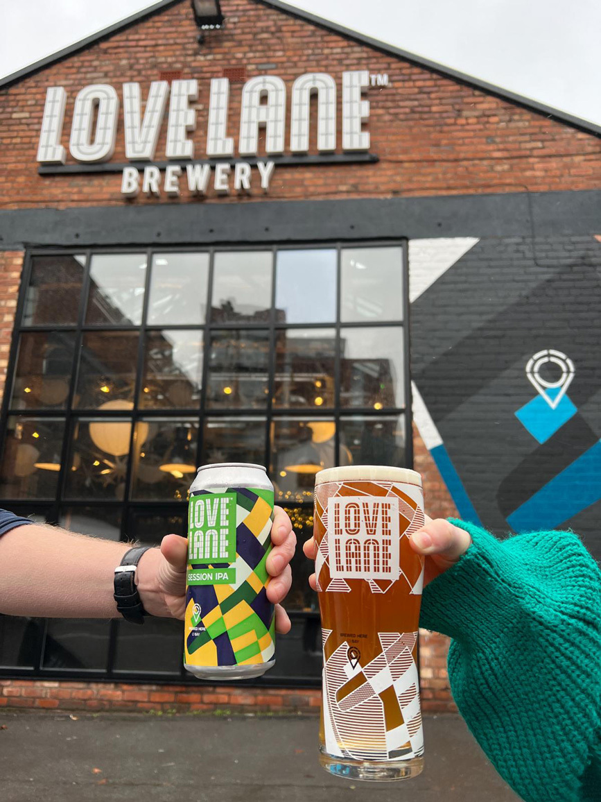 20211220 Love Lane Brewery Exterior With Beers 867X1156